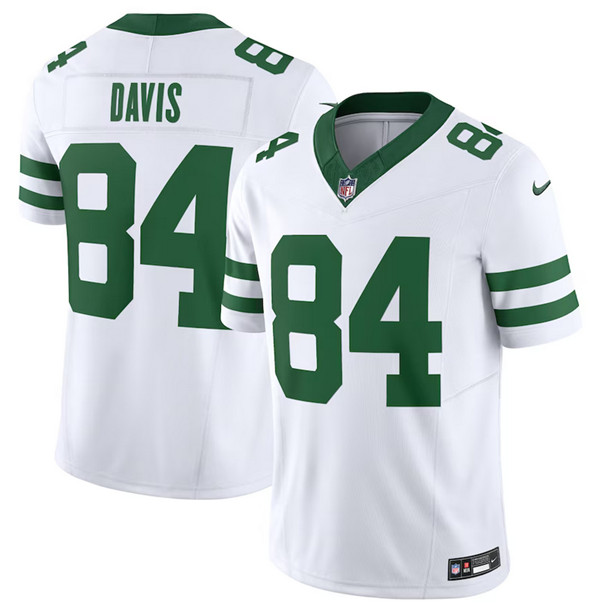 Men's New York Jets #84 Corey Davis White 2023 F.U.S.E. Vapor Limited Throwback Stitched Football Jersey Men's New York Jets #84 Corey Davis White 2023 F.U.S.E. Vapor Limited Throwback Stitched Football Jersey